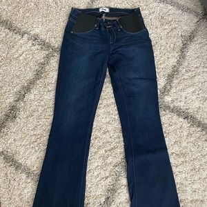 Paige, size 27, side panel maternity Manhattan boot cut jeans